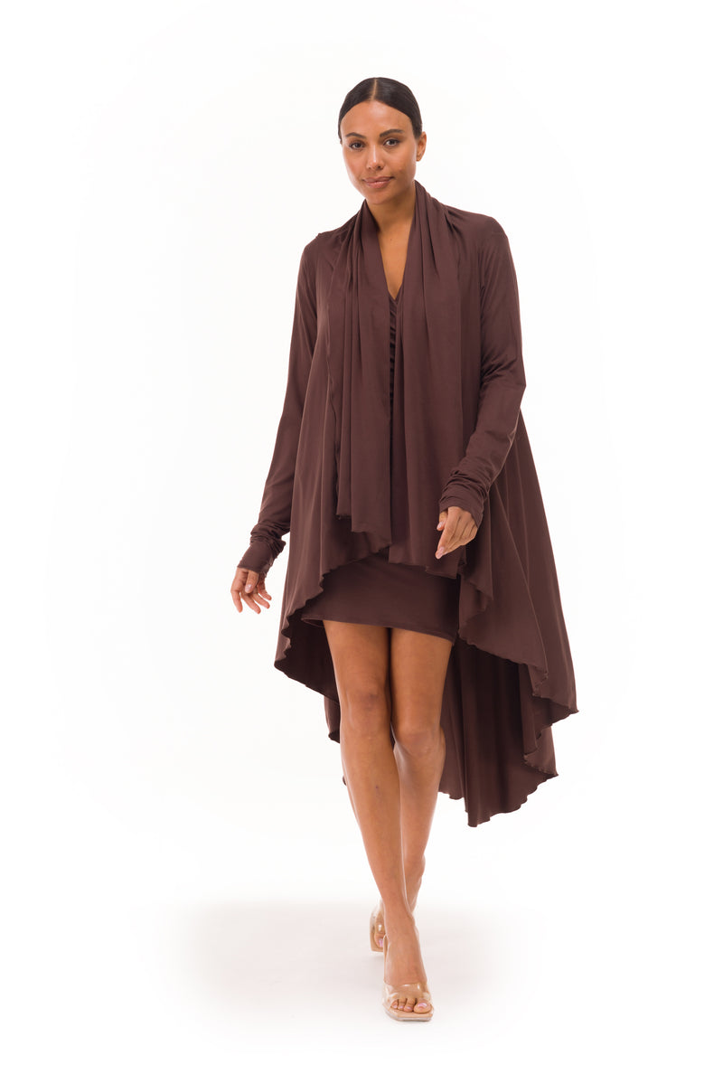 BAMBOO WATERFALL JACKET BROWN