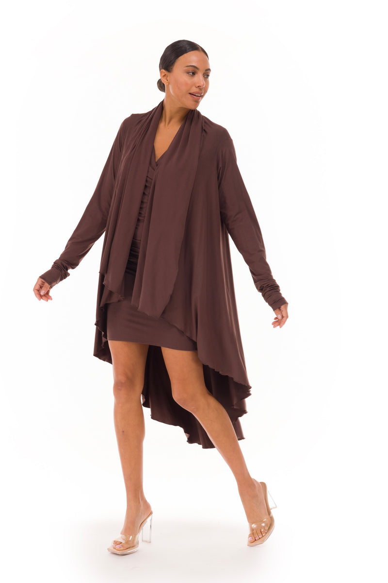 BAMBOO WATERFALL JACKET BROWN