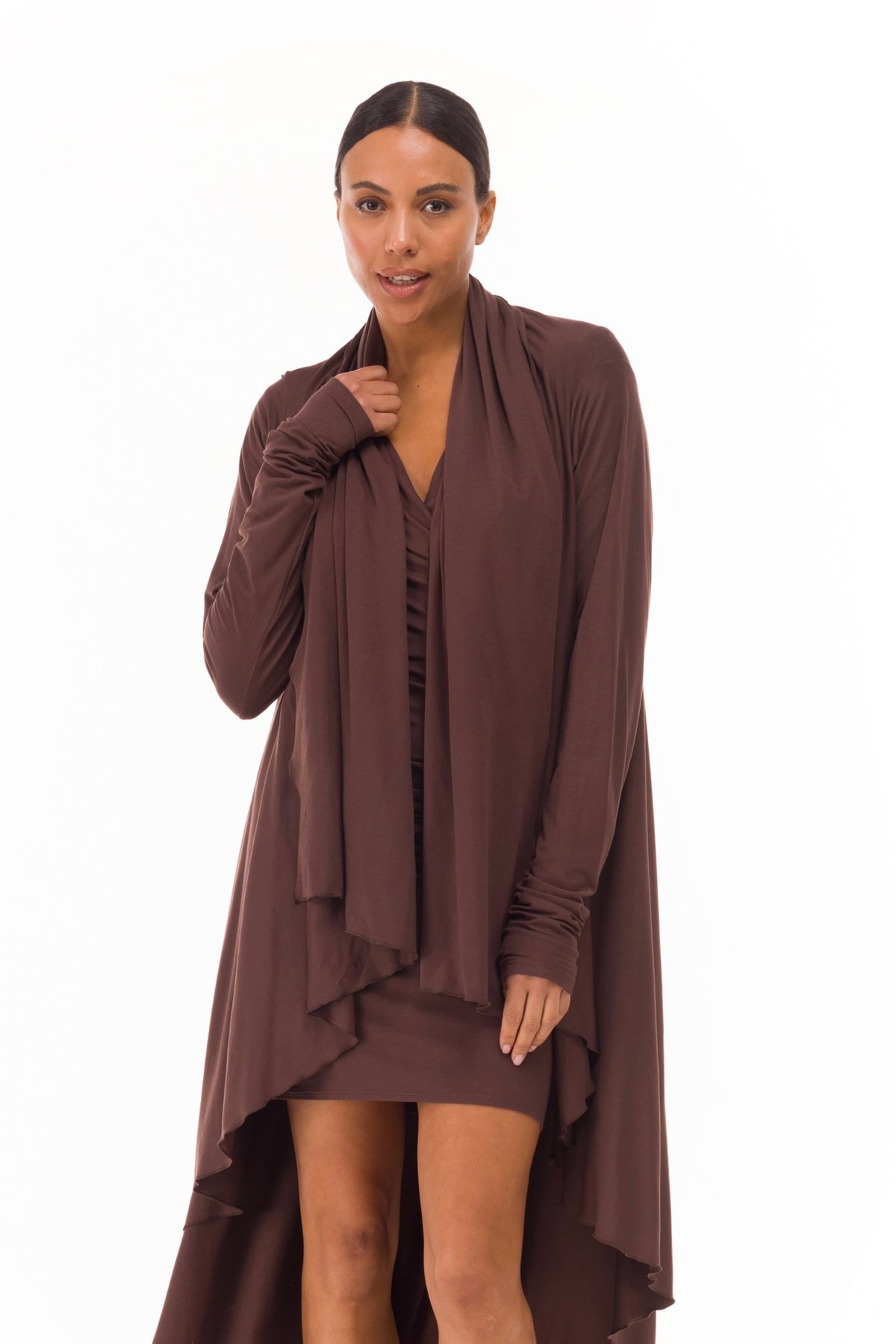 BAMBOO WATERFALL JACKET BROWN
