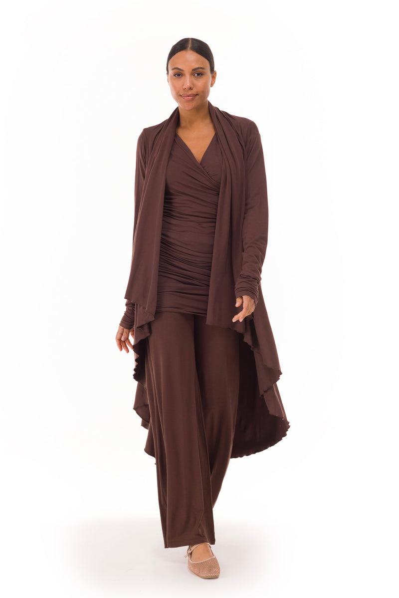 BAMBOO PALAZZO PANTS BROWN