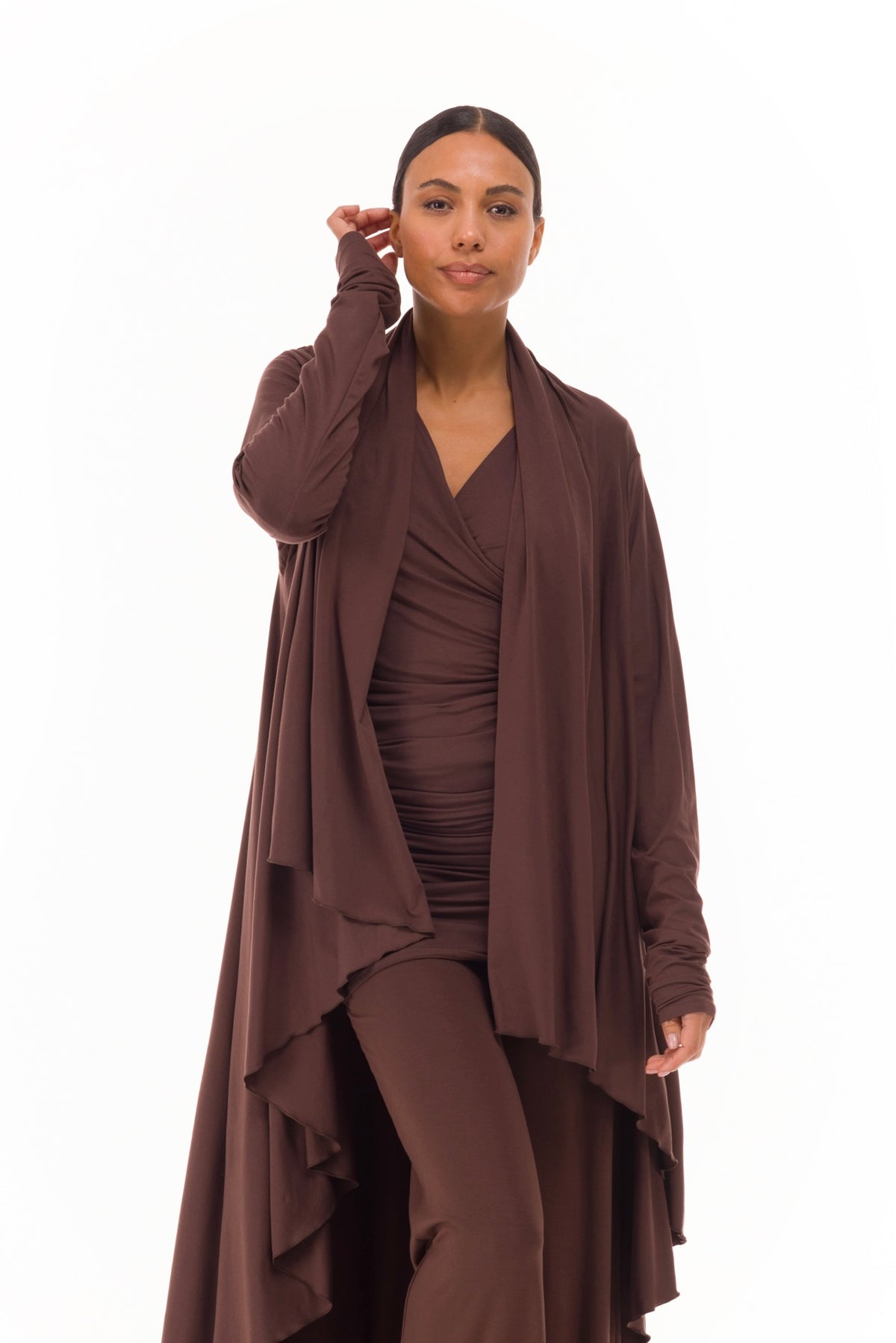 BAMBOO WATERFALL JACKET BROWN