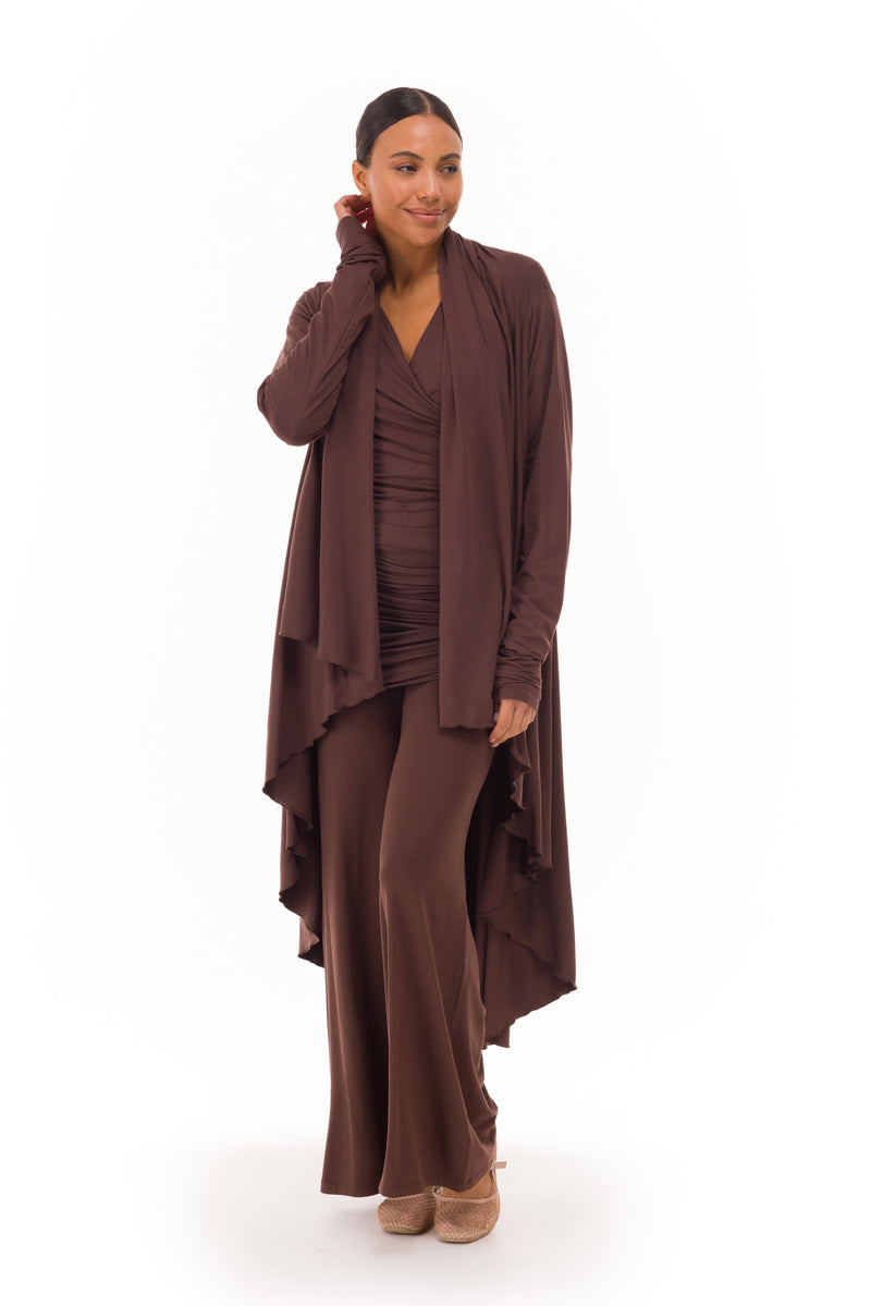 BAMBOO WATERFALL JACKET BROWN