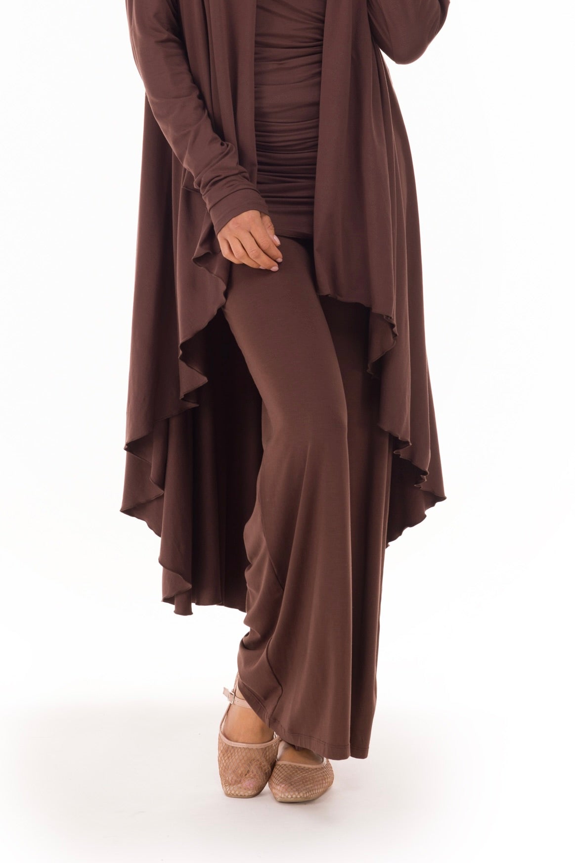 BAMBOO PALAZZO PANTS BROWN