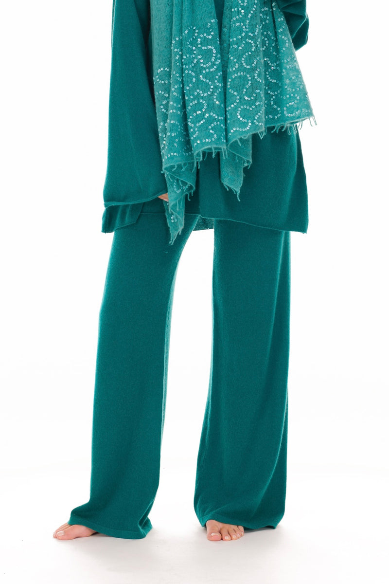 100% CASHMERE LOUNGE PANTS PEACOCK