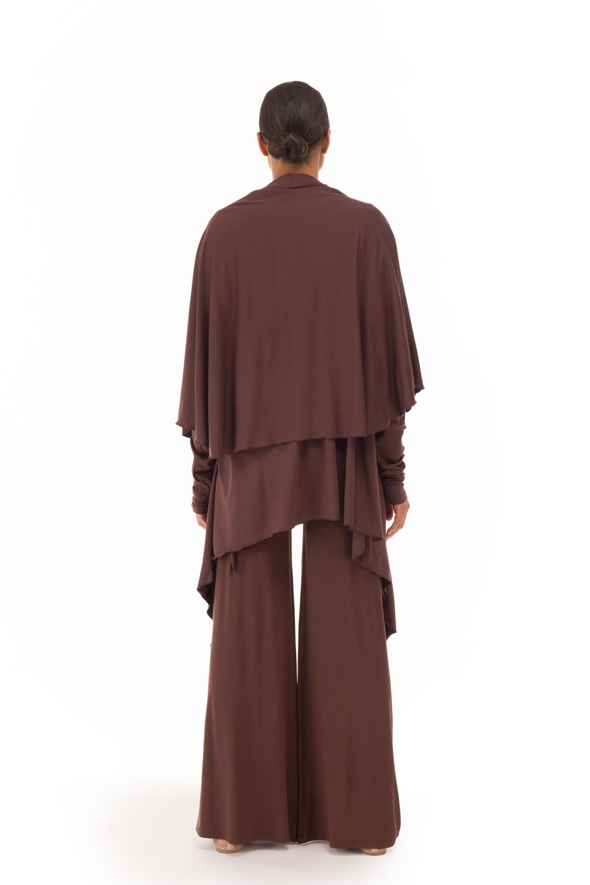 BAMBOO PALAZZO PANTS BROWN