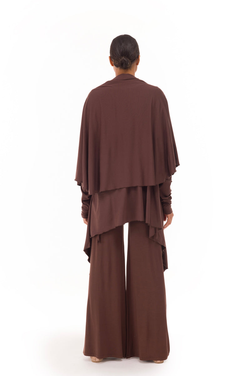 BAMBOO PALAZZO PANTS BROWN