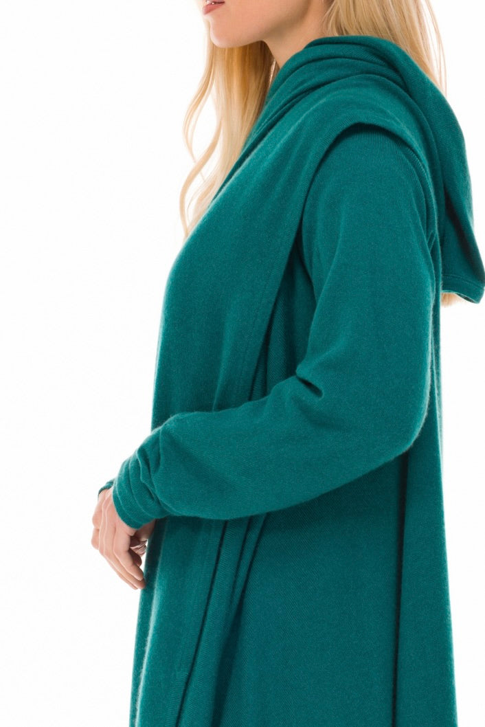 NEW 100% MONGOLIAN CASHMERE WATERFALL JACKET PEACOCK