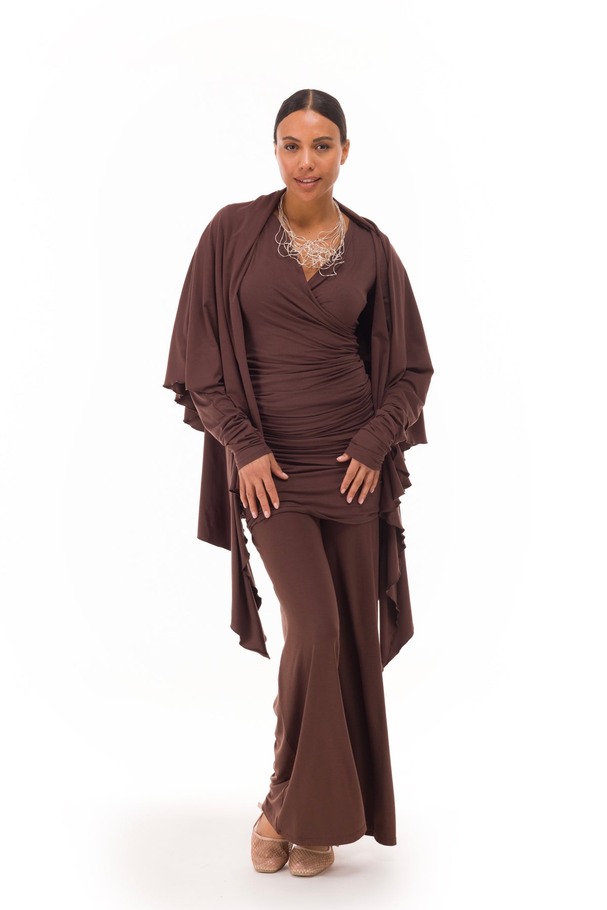 BAMBOO WATERFALL JACKET BROWN