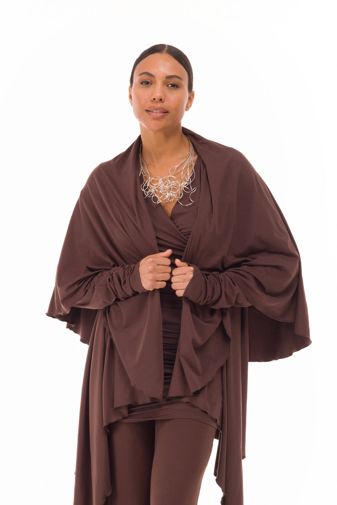 BAMBOO WATERFALL JACKET BROWN