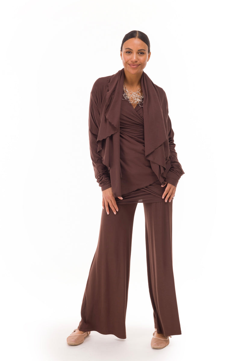BAMBOO WATERFALL JACKET BROWN