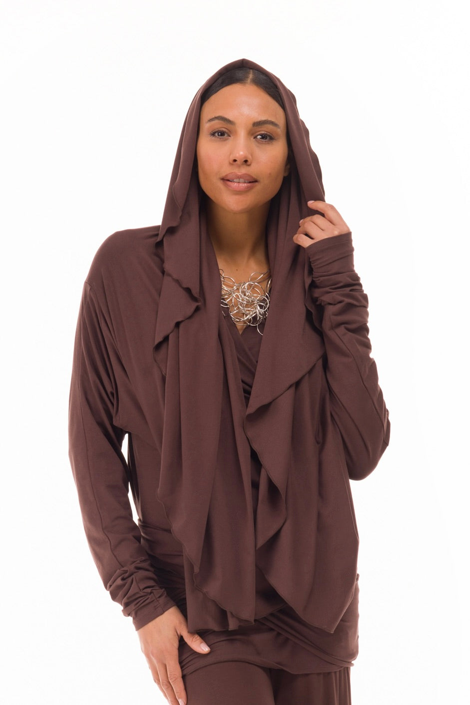 BAMBOO WATERFALL JACKET BROWN