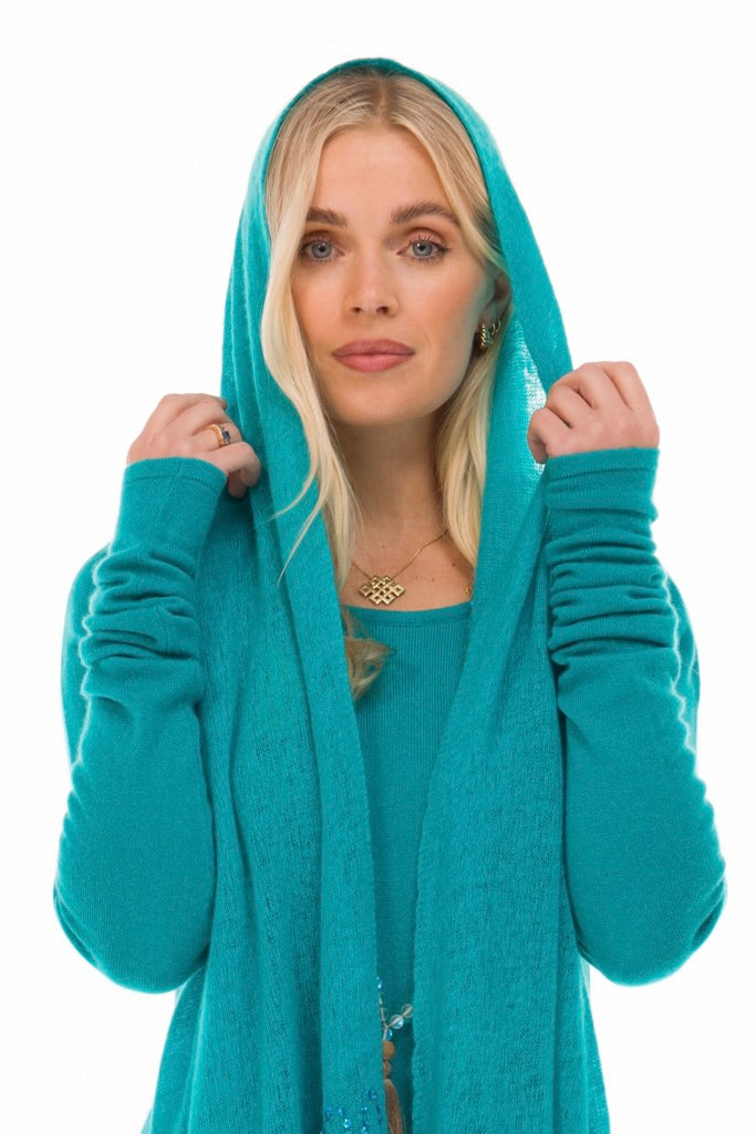 100% CASHMERE FELTED SCARF WITH SEQUINS MEDITERRANEAN