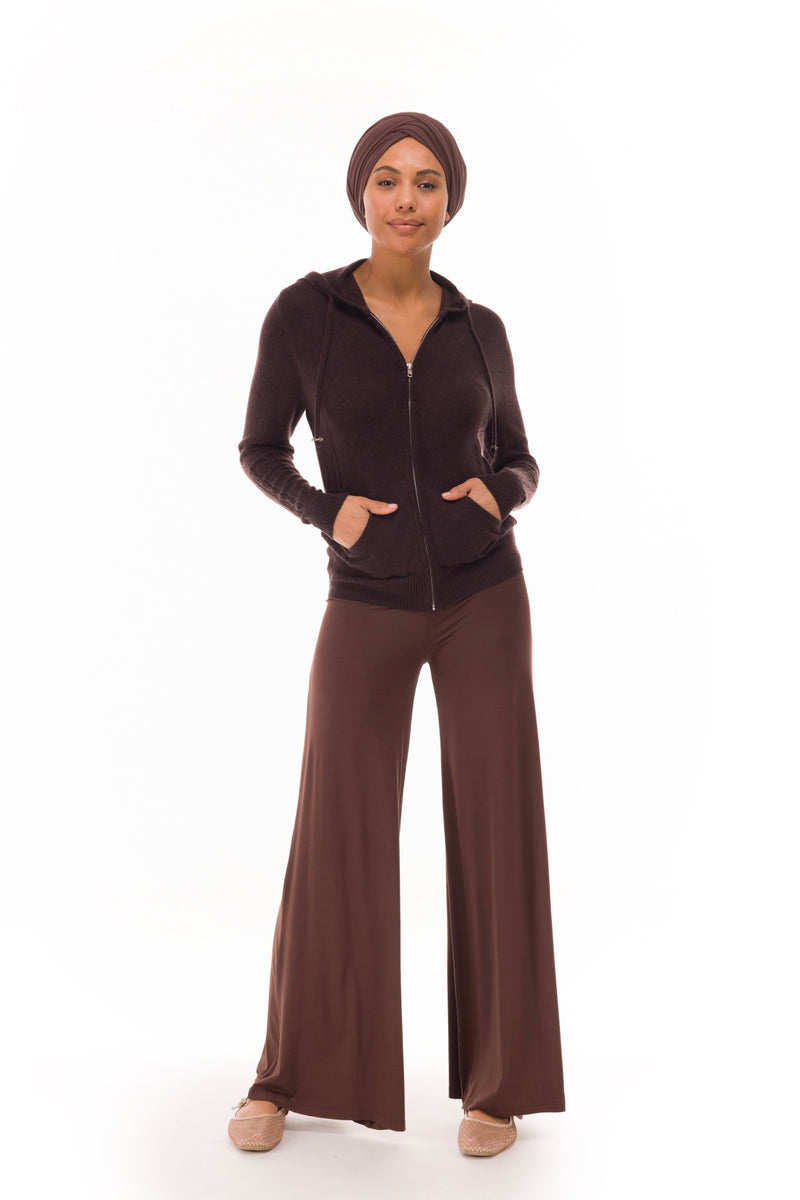 100% CASHMERE TRACKSUIT TOP BROWN