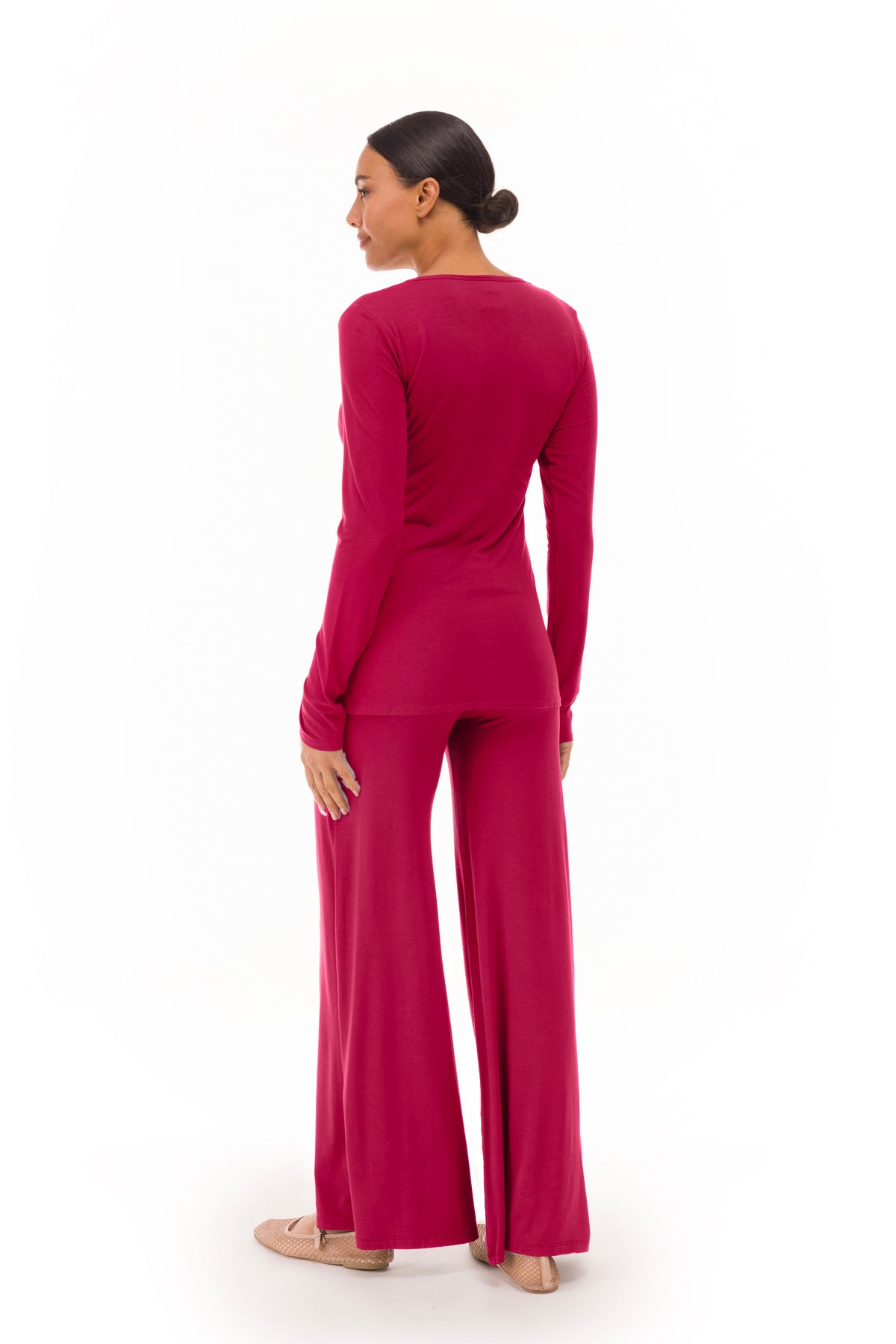 BAMBOO LONG SLEEVE TOP CLARET