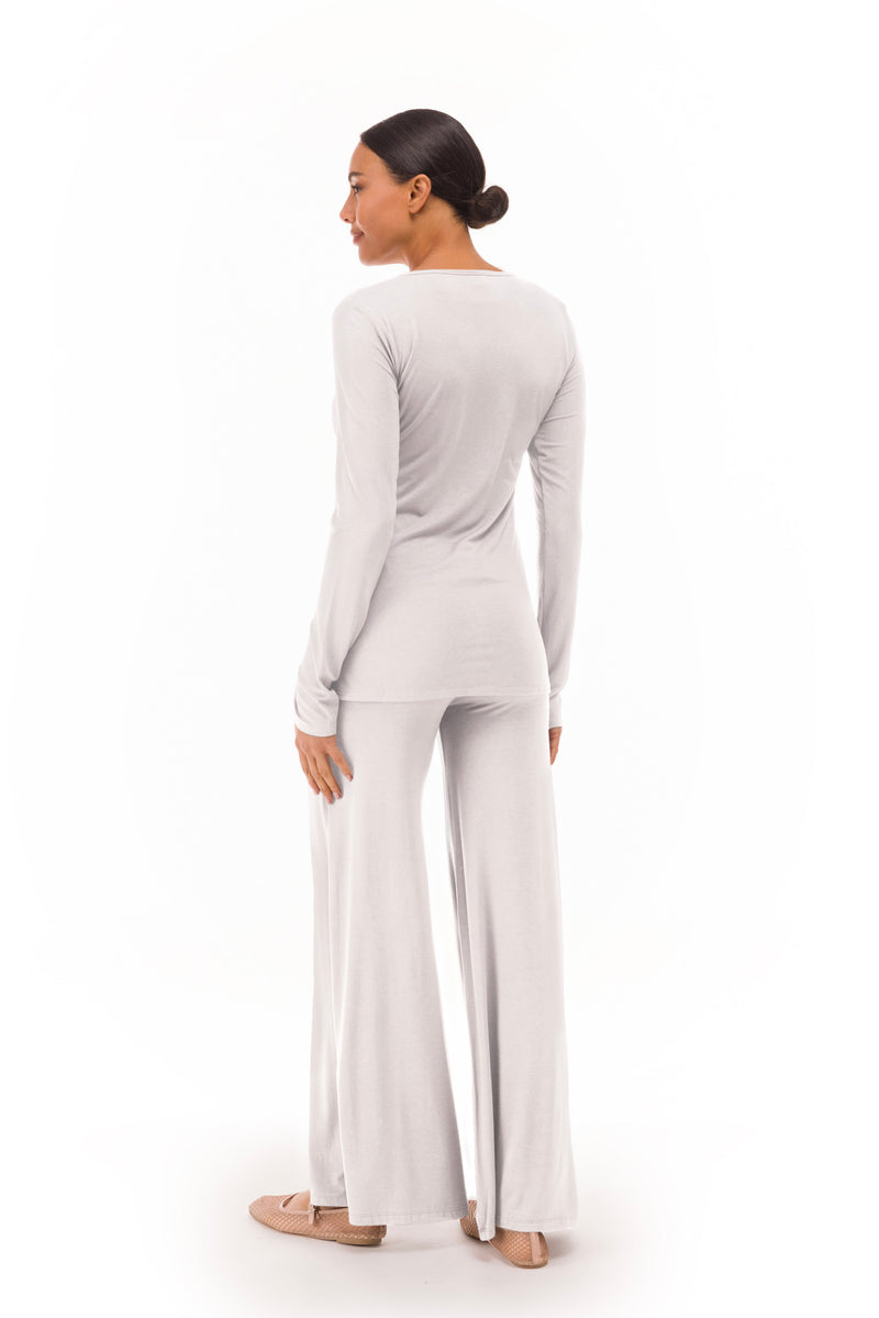 BAMBOO LONG SLEEVE TOP SILVER GREY