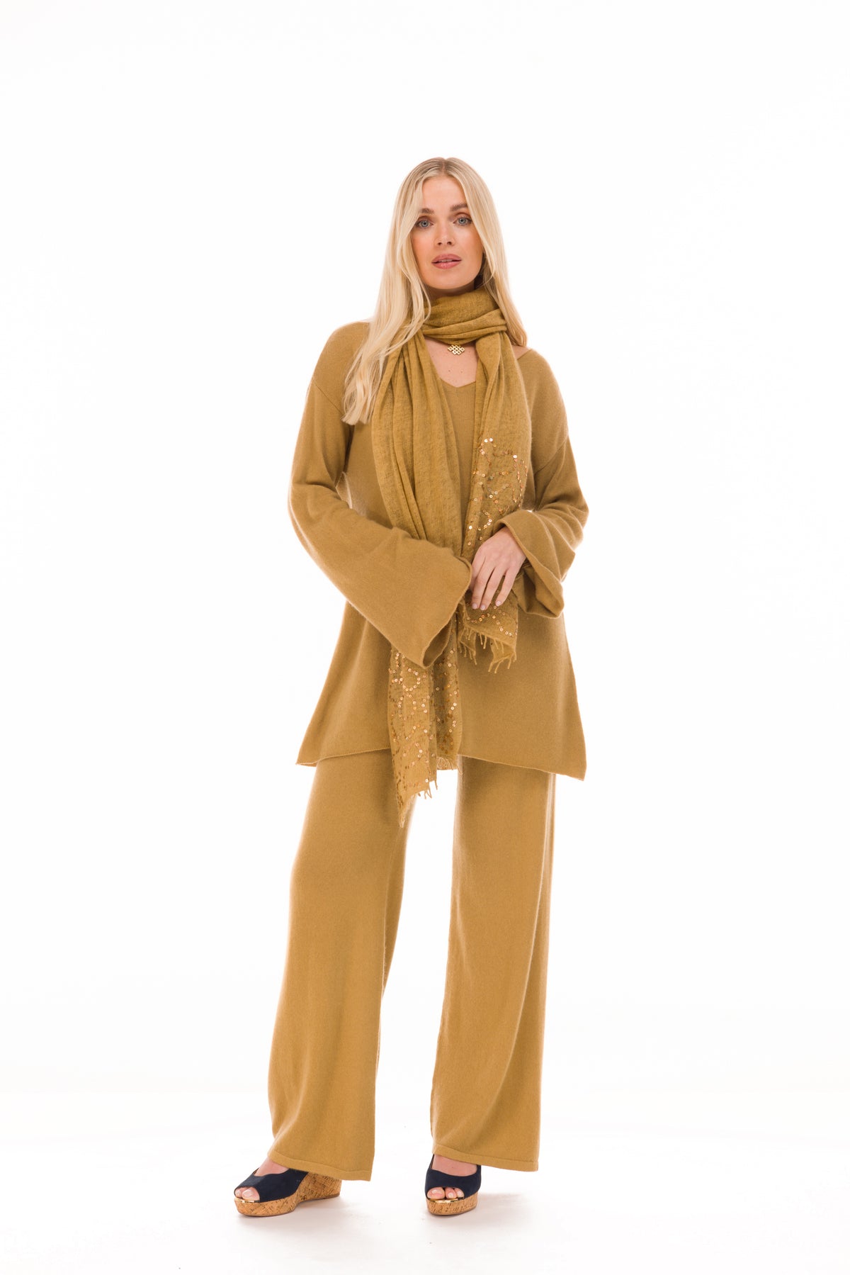 100% CASHMERE LOUNGE PANTS PISTACHIO