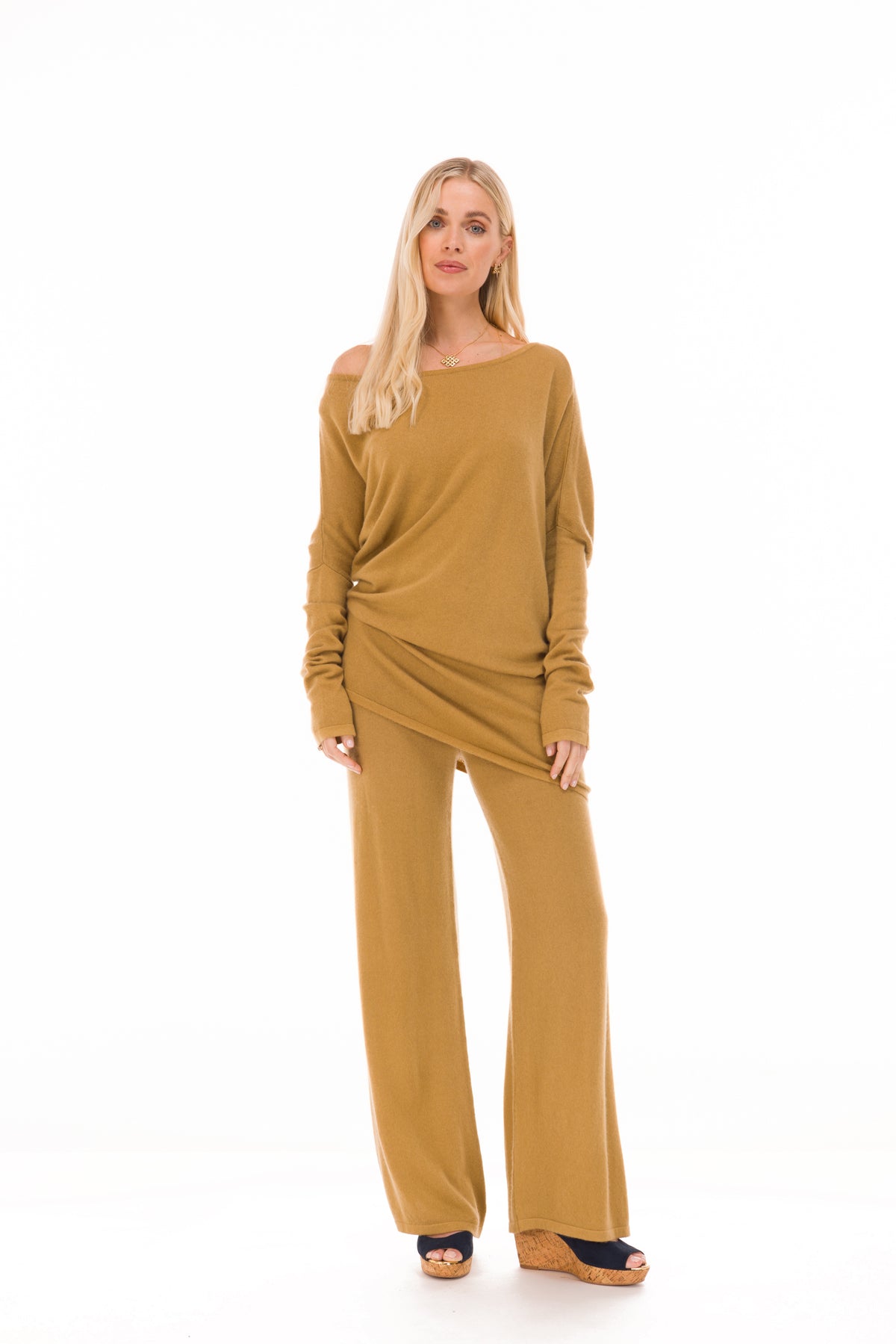 100% CASHMERE LOUNGE PANTS PISTACHIO