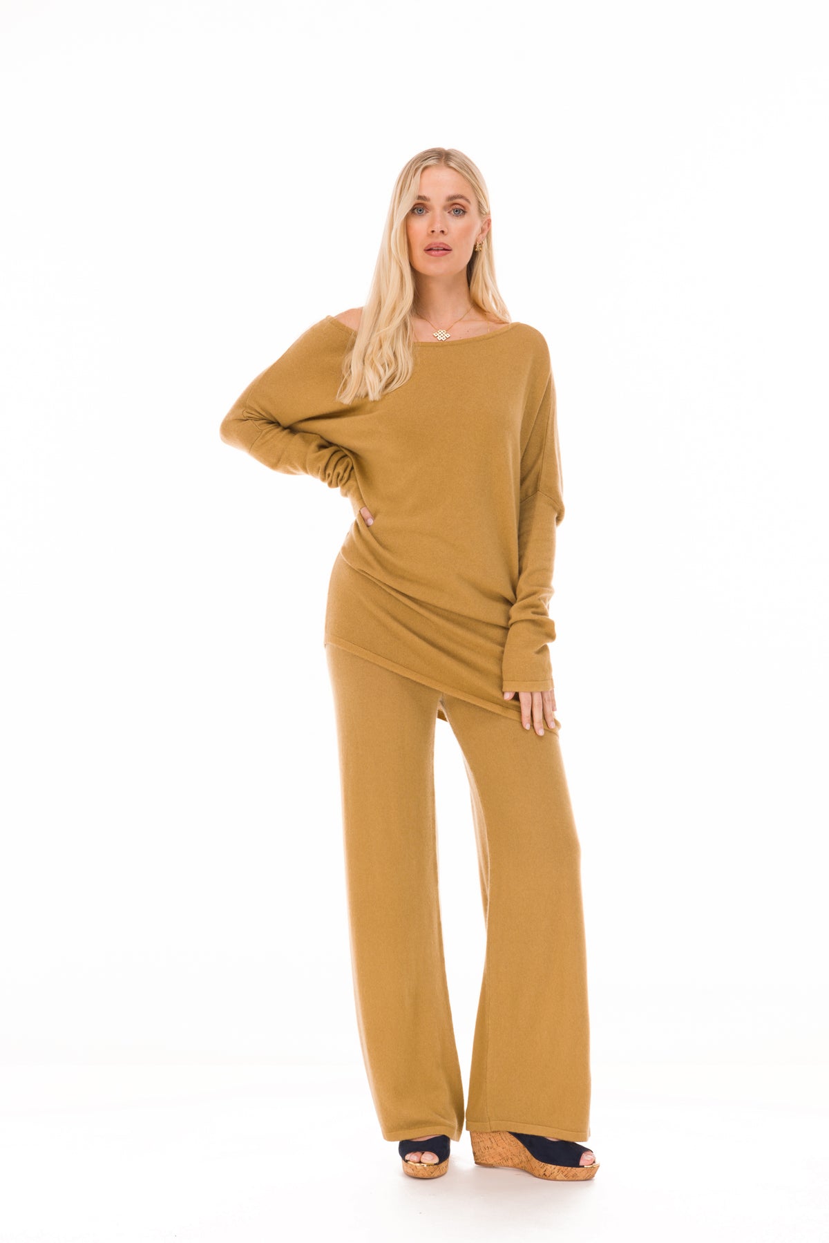 100% CASHMERE LOUNGE PANTS PISTACHIO
