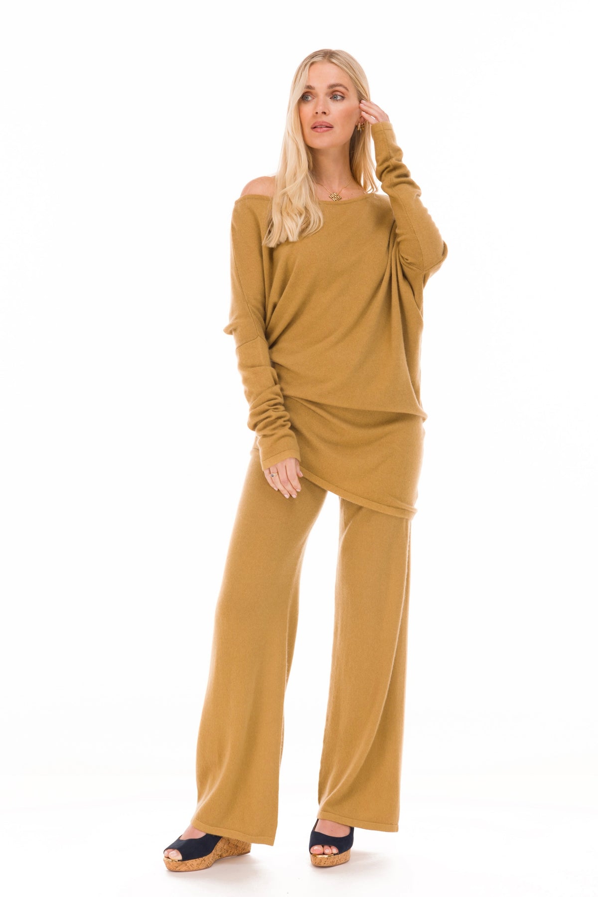 100% CASHMERE OBLIQUE JUMPER PISTACHIO