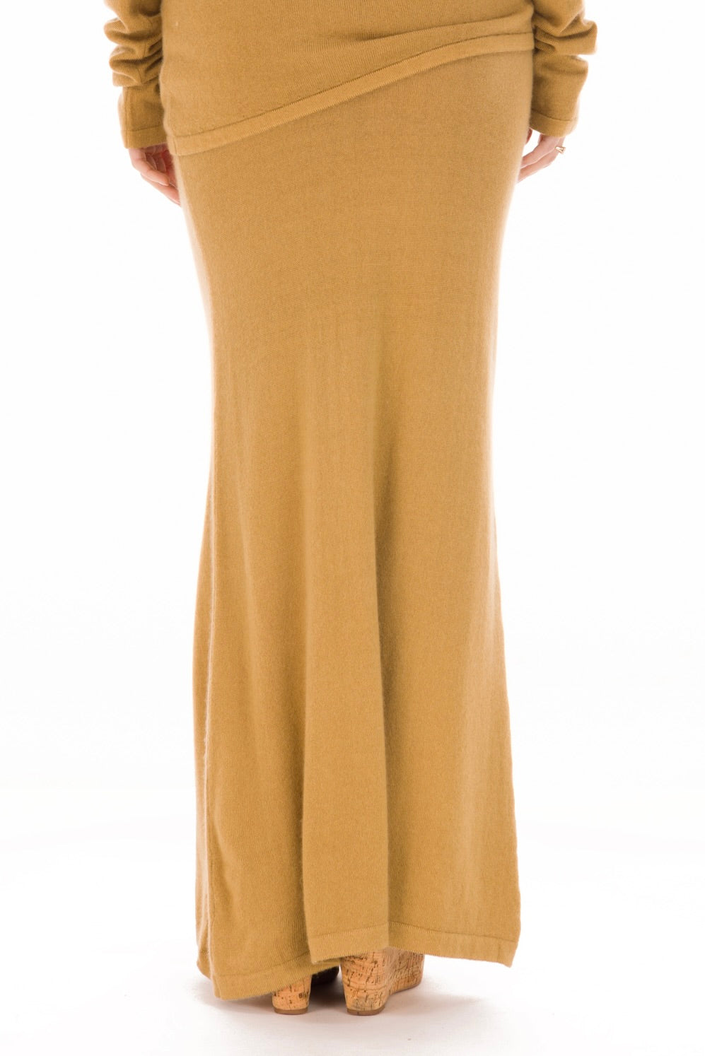 100% CASHMERE A-LINE SKIRT PISTACHIO