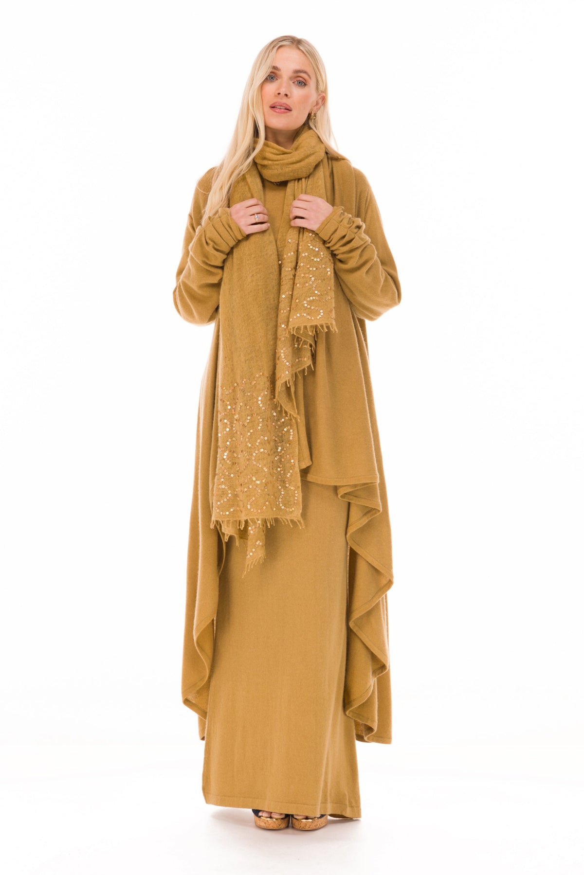 100% CASHMERE A-LINE SKIRT PISTACHIO
