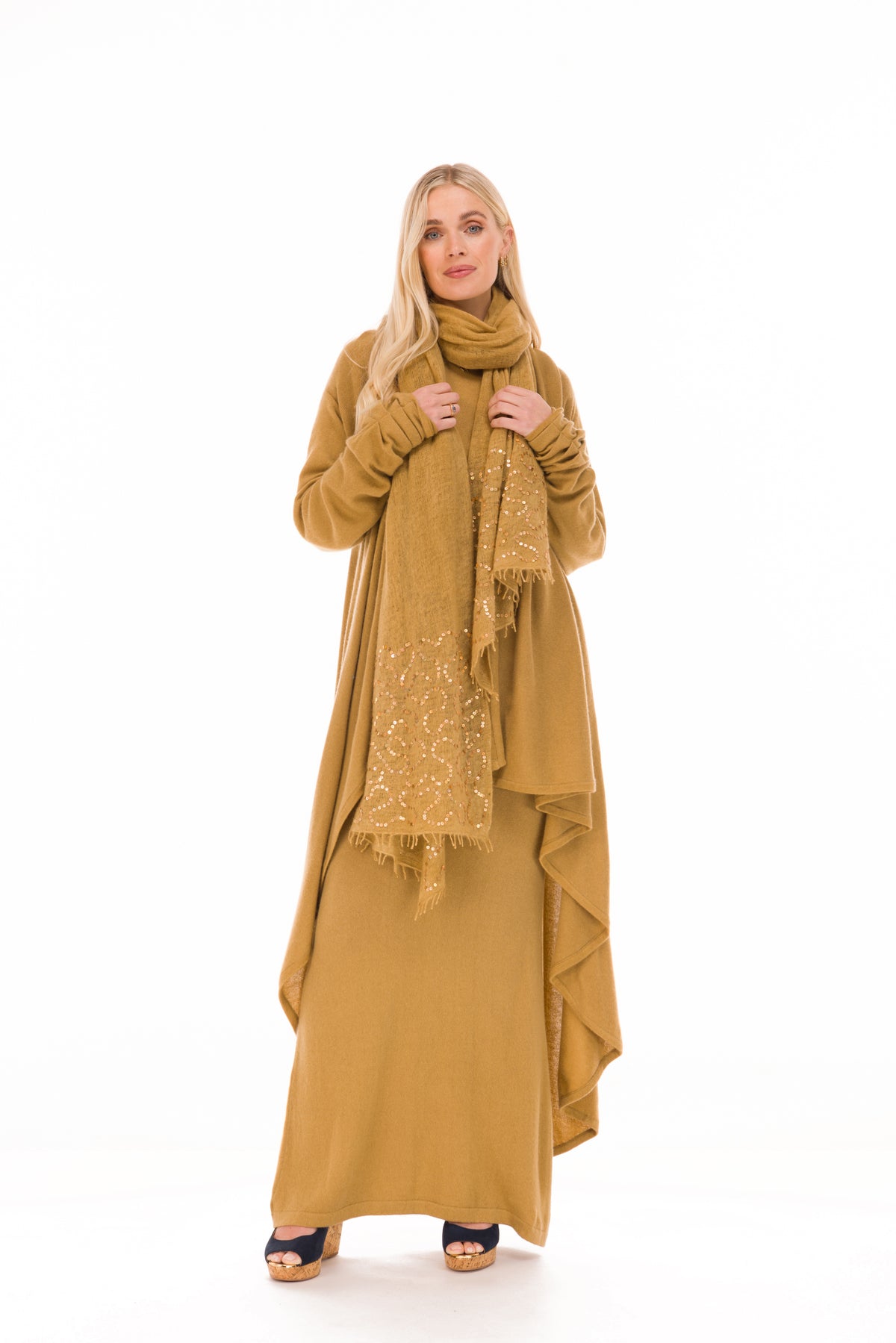 100% CASHMERE A-LINE SKIRT PISTACHIO