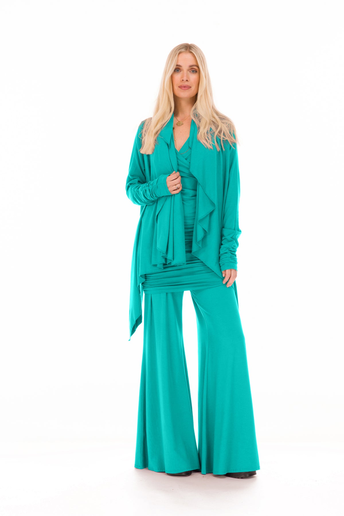 BAMBOO WATERFALL JACKET TURQUOISE