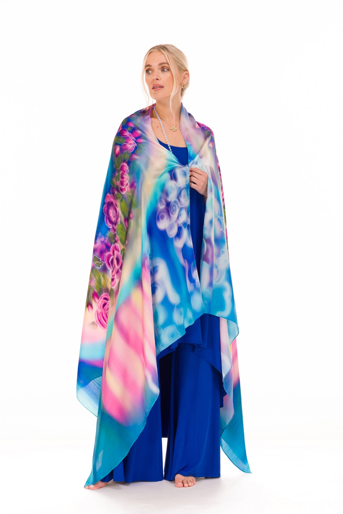 WHITE TARA SILK SHAWL - EMBRACE OF HEALING