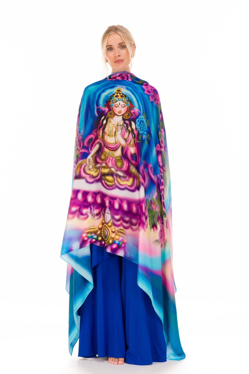 WHITE TARA SILK SHAWL - EMBRACE OF HEALING