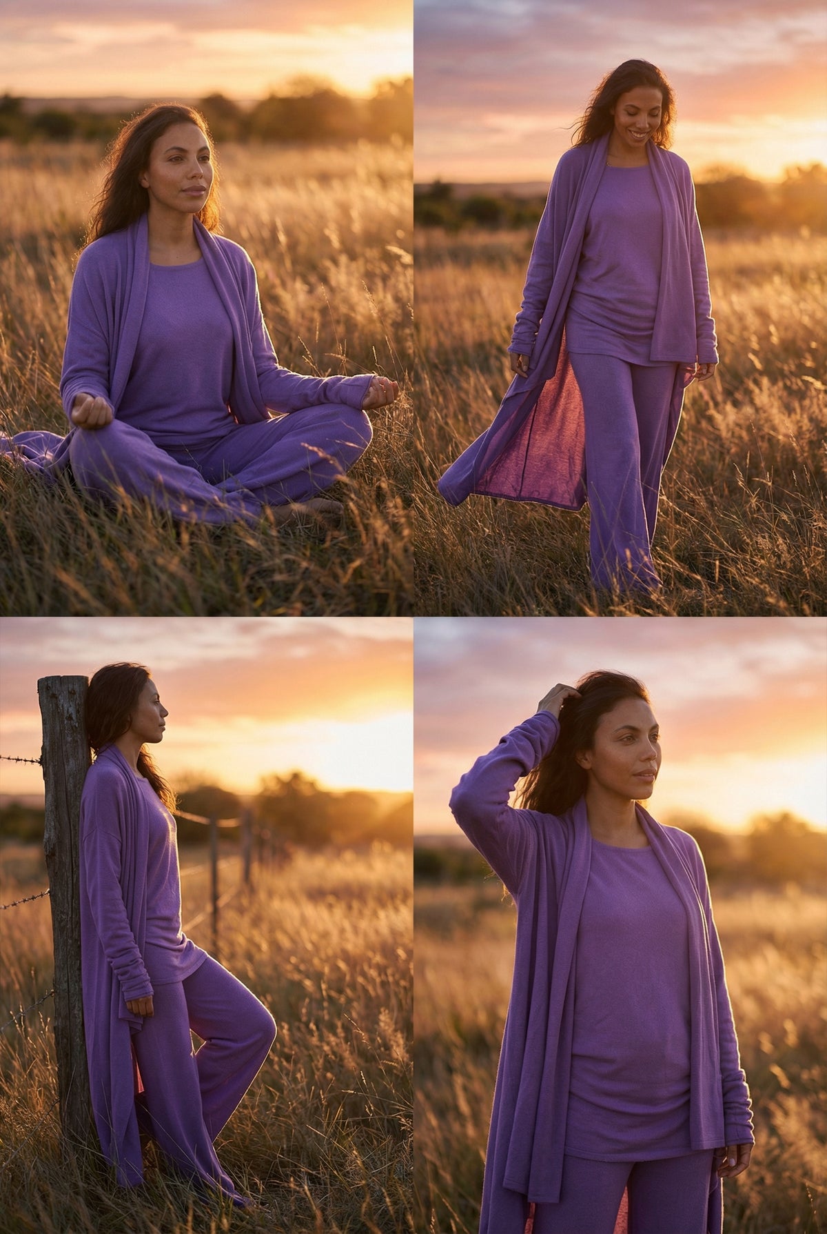 NEW 100% MONGOLIAN CASHMERE WATERFALL JACKET LAVENDER