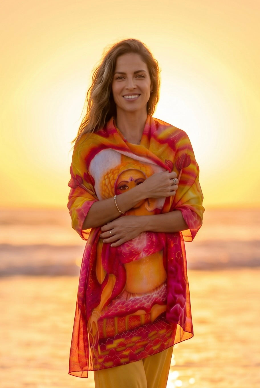 LAKSHMI SILK SHAWL – THE RADIANCE OF DIVINE ABUNDANCE
