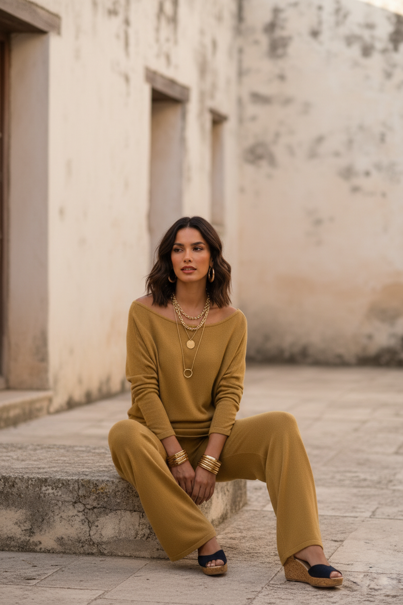 100% CASHMERE LOUNGE PANTS HONEY