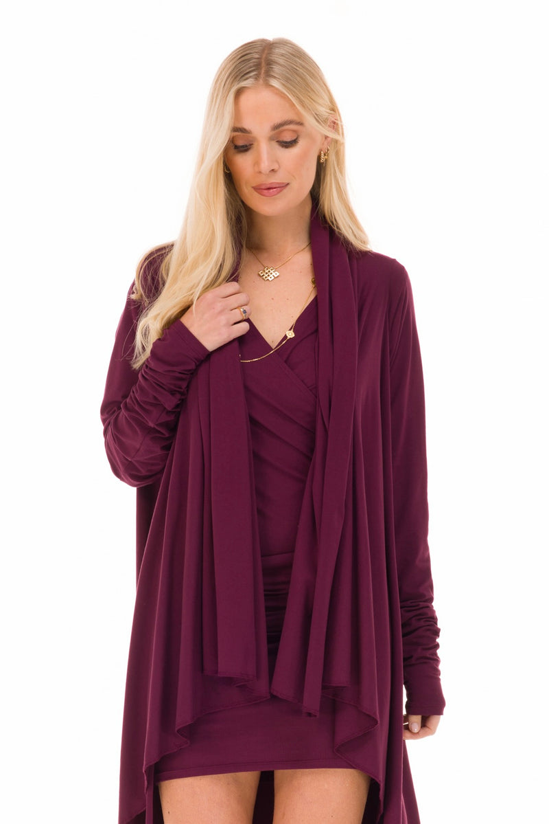BAMBOO CROSSOVER DRESS BERRY