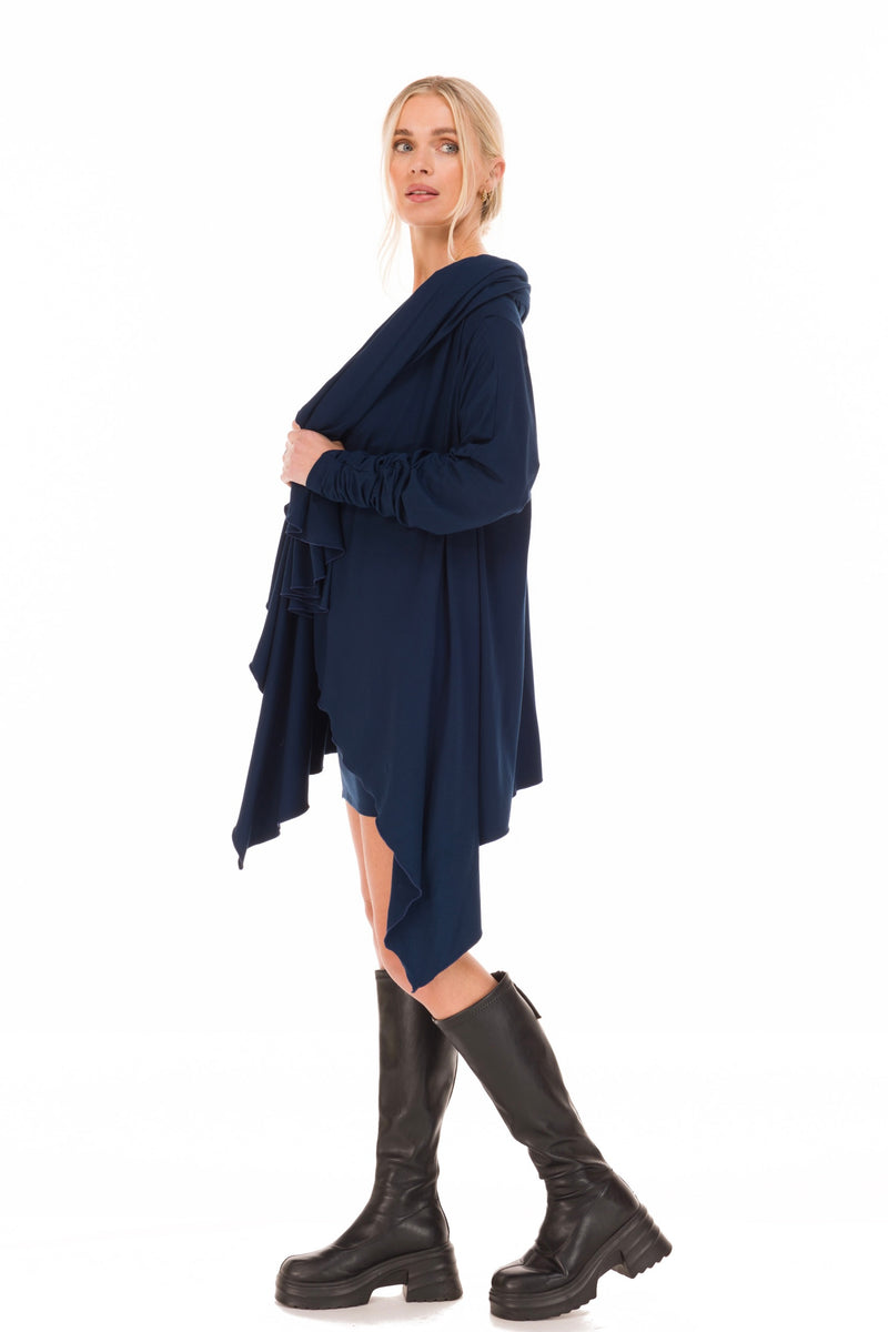 BAMBOO CROSSOVER DRESS NAVY