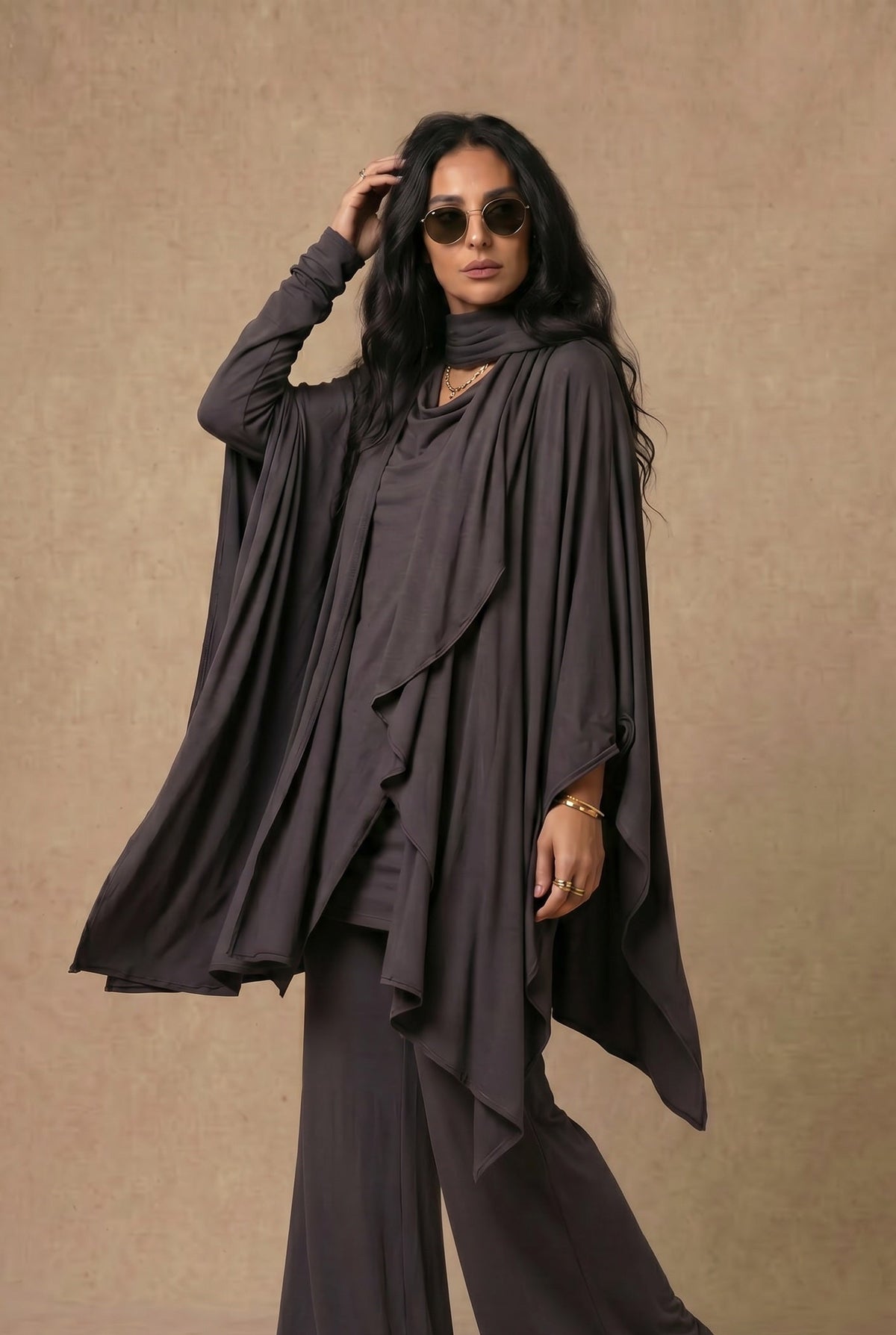 BAMBOO WRAP TOP CHARCOAL