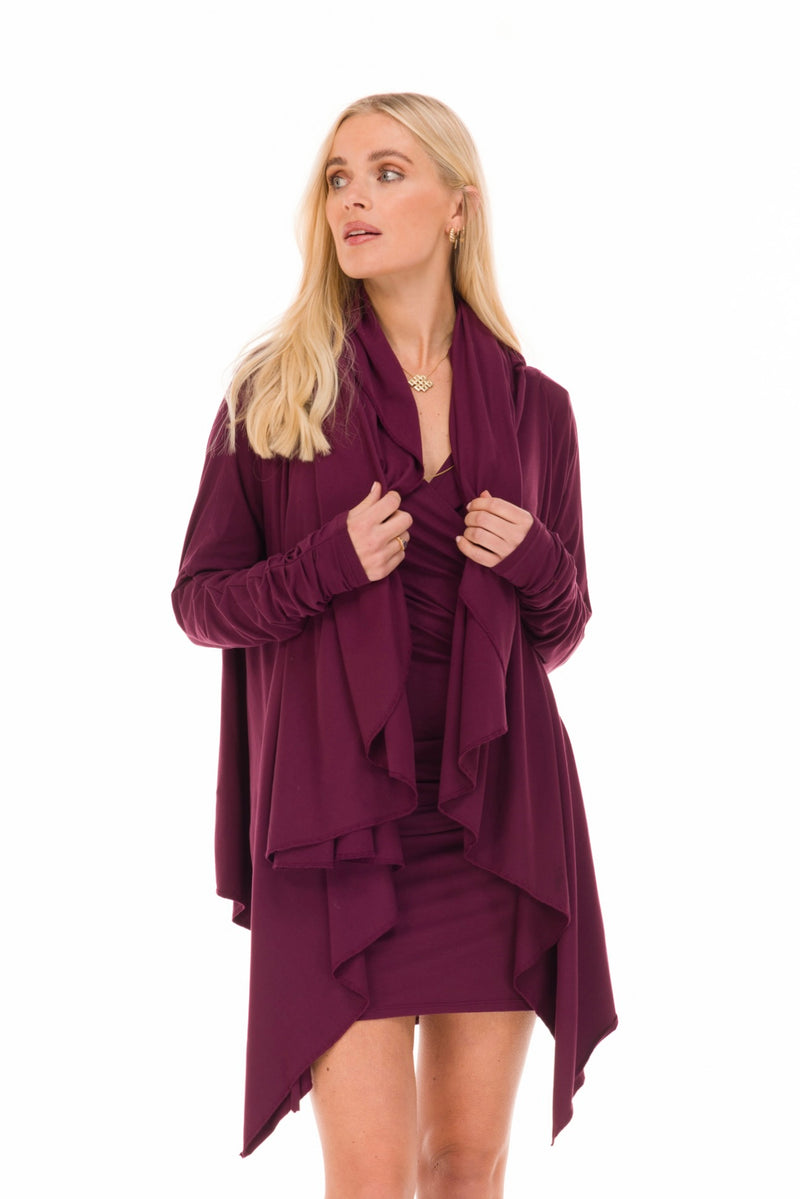 BAMBOO WATERFALL JACKET BERRY