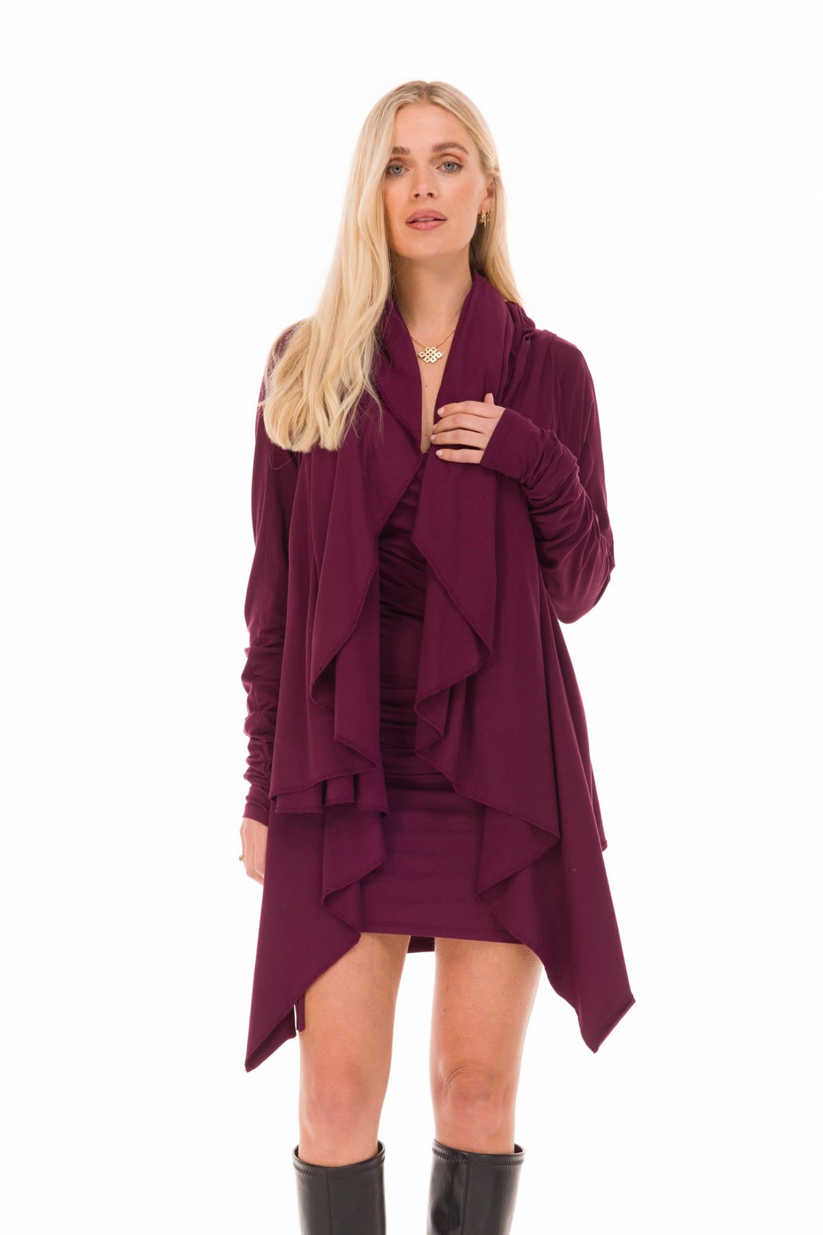 BAMBOO CROSSOVER DRESS BERRY