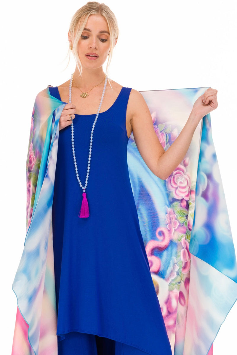 WHITE TARA SILK SHAWL - EMBRACE OF HEALING