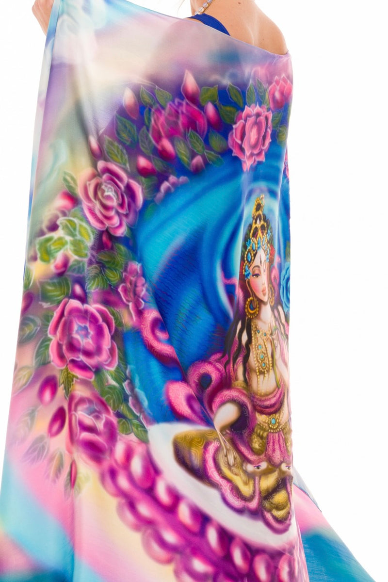 WHITE TARA SILK SHAWL - EMBRACE OF HEALING