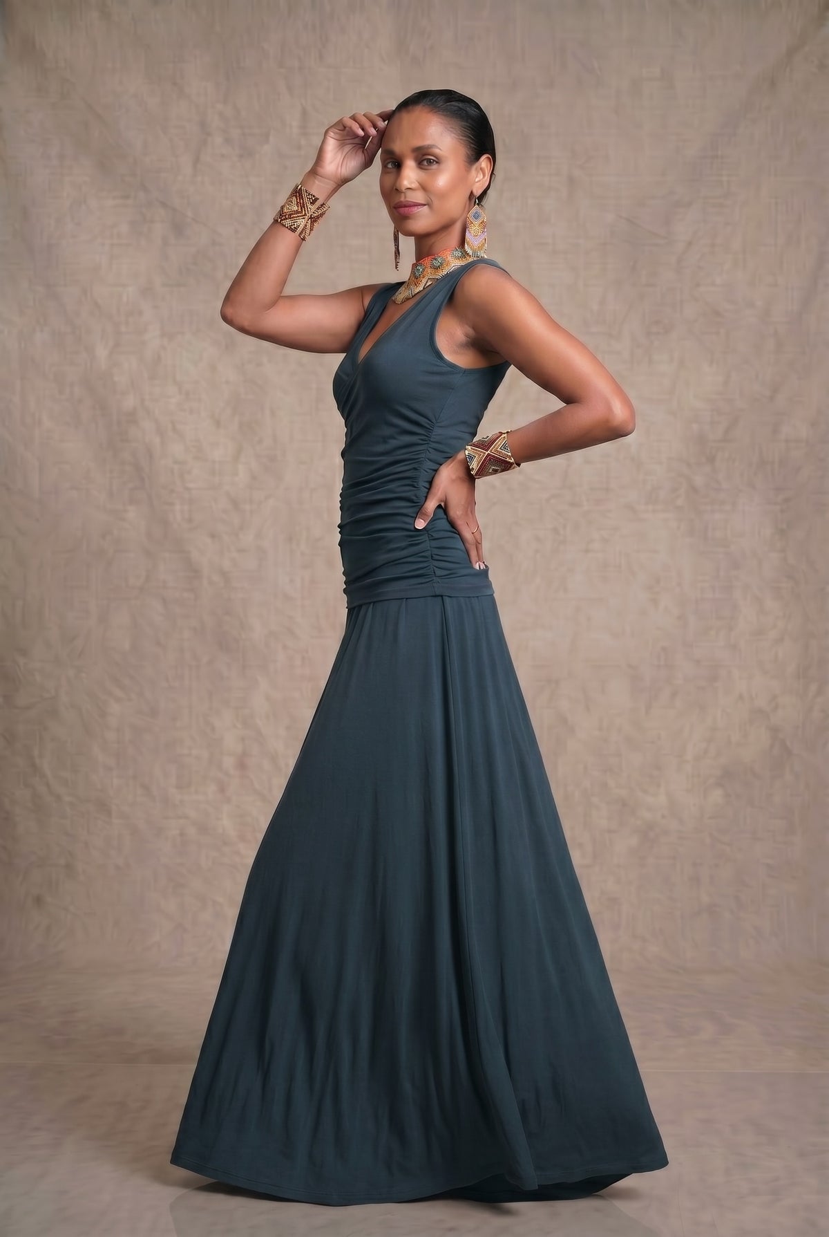 BAMBOO FLAMENCO SKIRT OCEAN GREEN