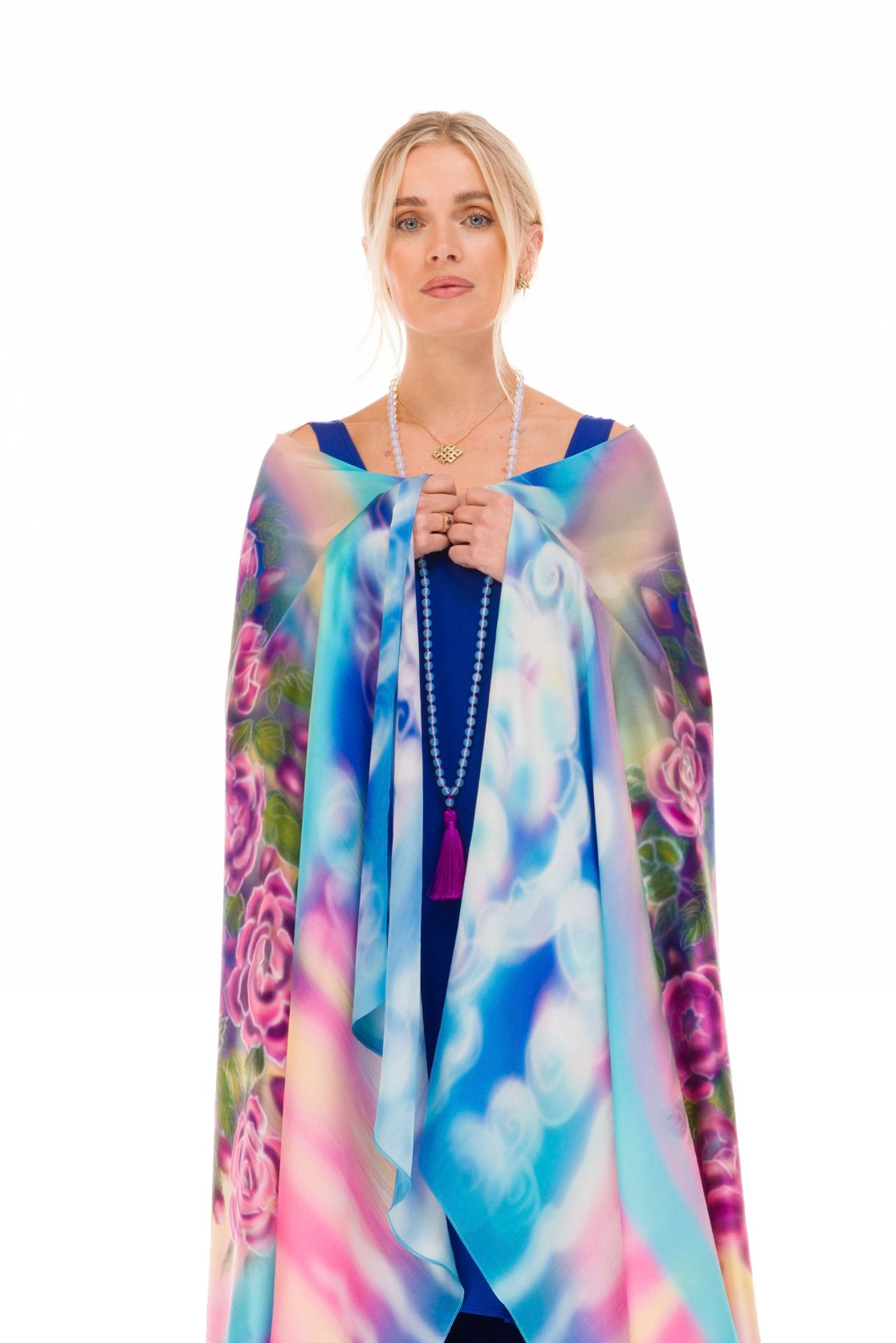 WHITE TARA SILK SHAWL - EMBRACE OF HEALING