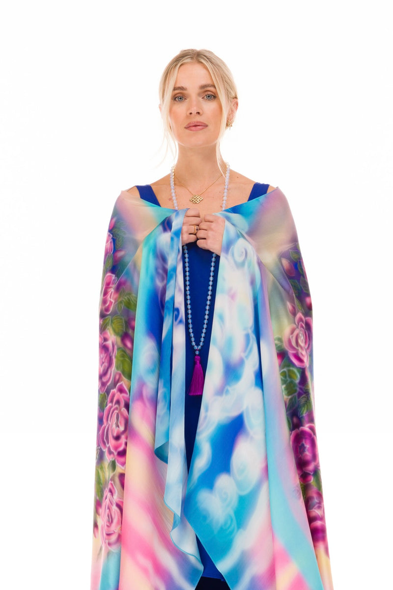 WHITE TARA SILK SHAWL - EMBRACE OF HEALING