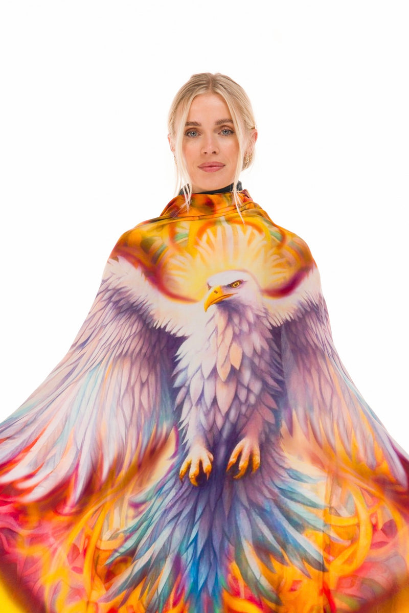 PHOENIX RISING – SILK MEDICINE SHAWL