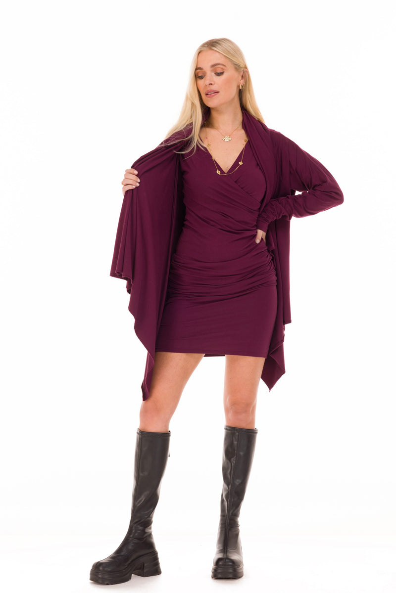 BAMBOO WATERFALL JACKET BERRY