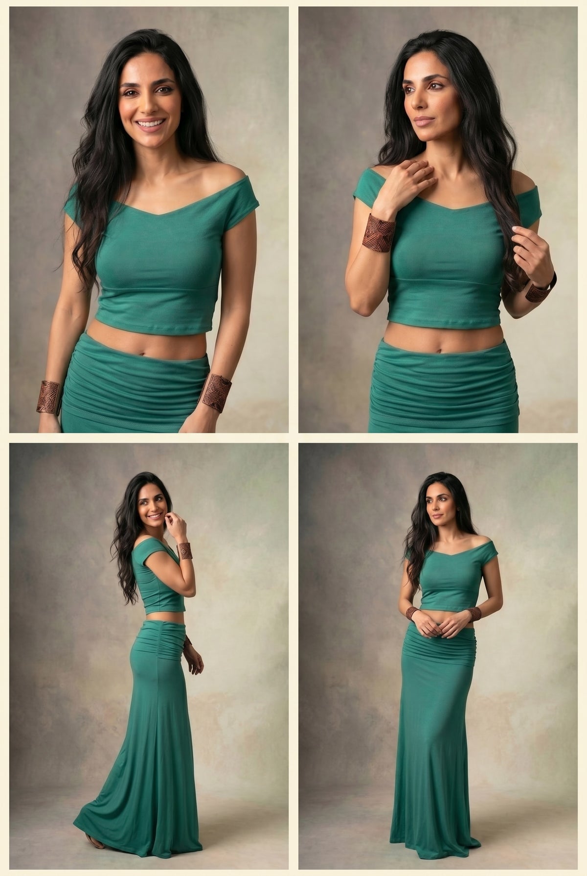 BAMBOO FLAMENCO SKIRT JADE