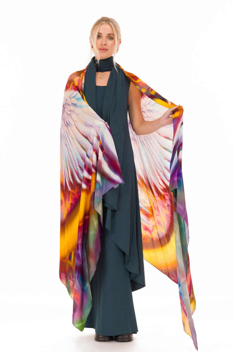 PHOENIX RISING – SILK MEDICINE SHAWL