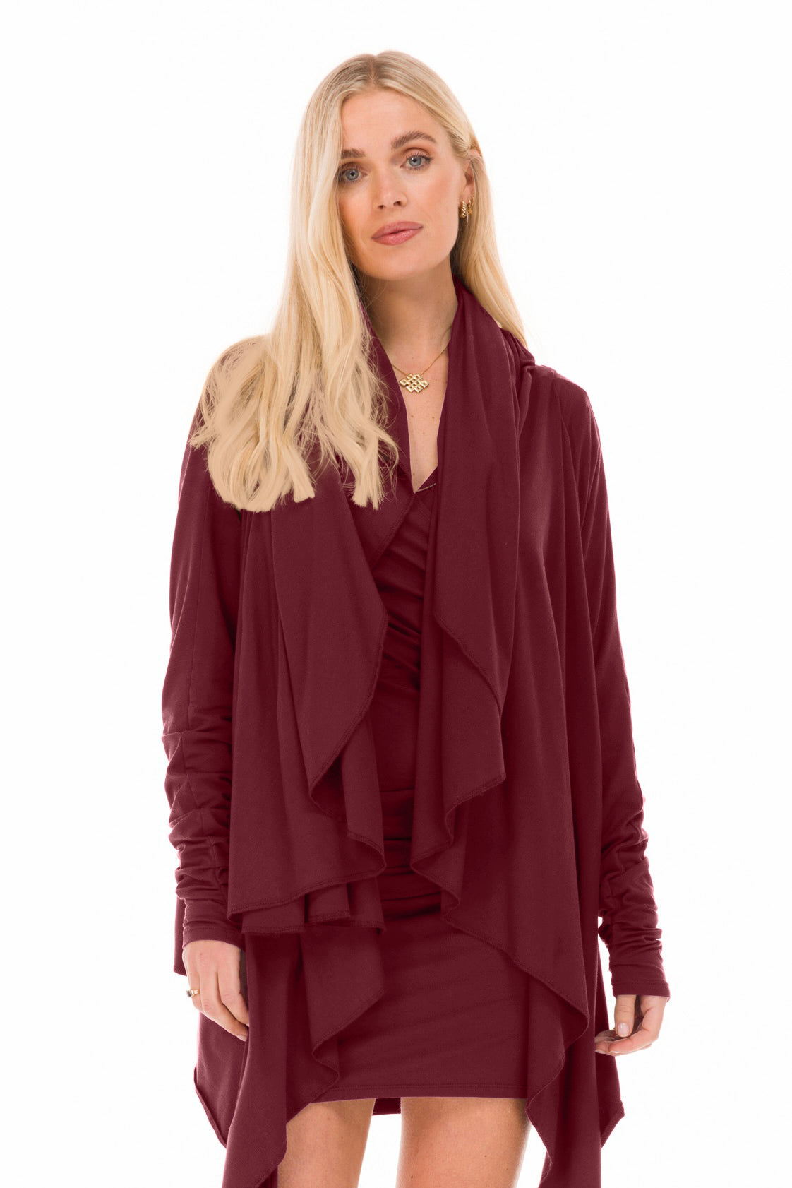 BAMBOO WATERFALL JACKET BURGUNDY