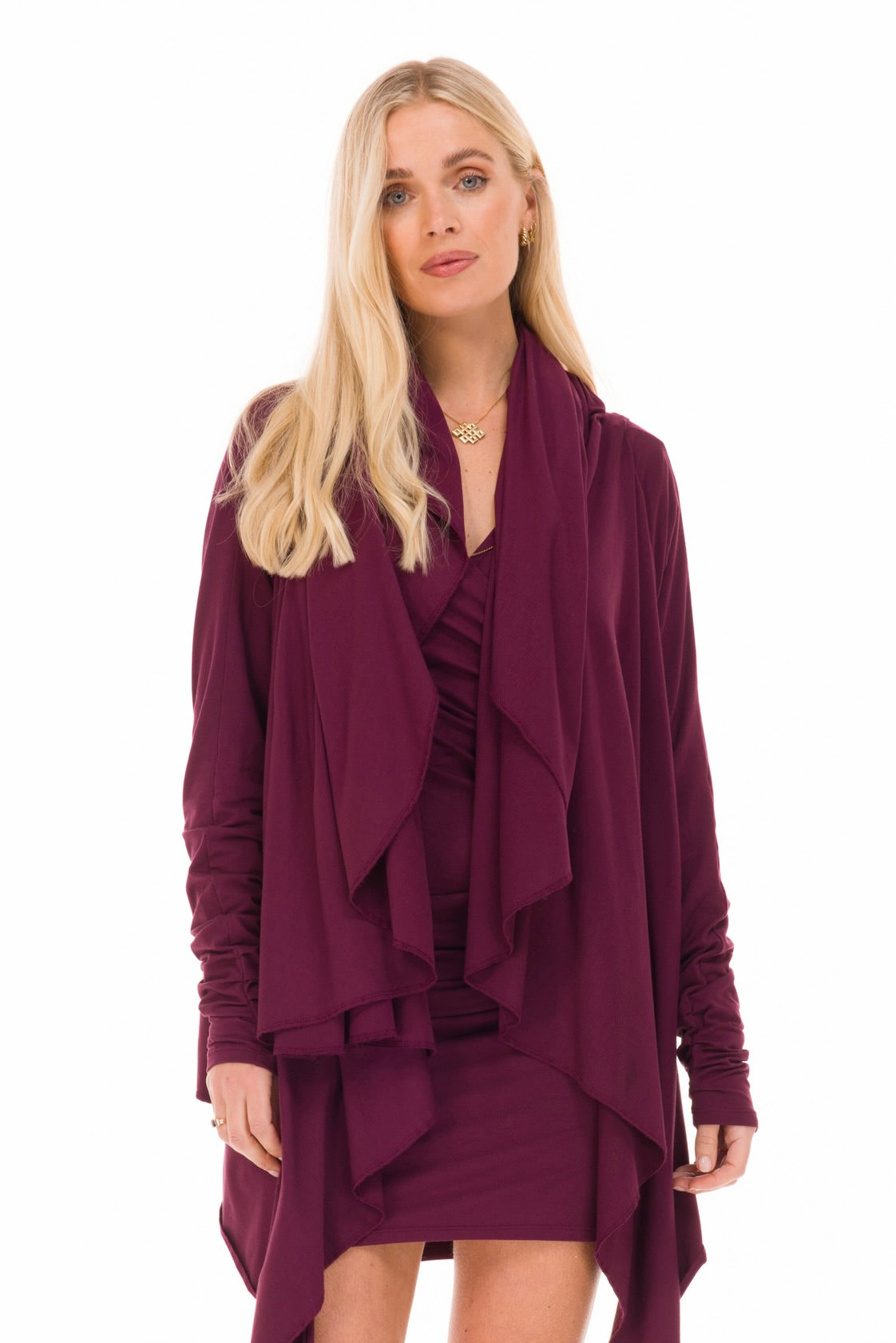 BAMBOO WATERFALL JACKET BERRY