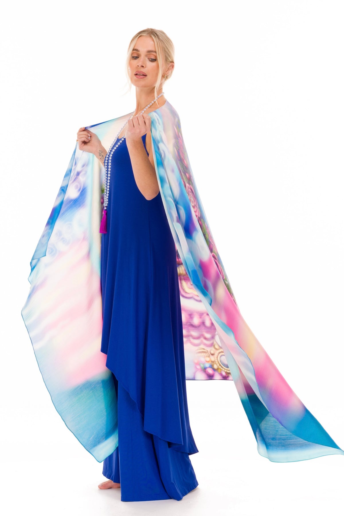 WHITE TARA SILK SHAWL - EMBRACE OF HEALING