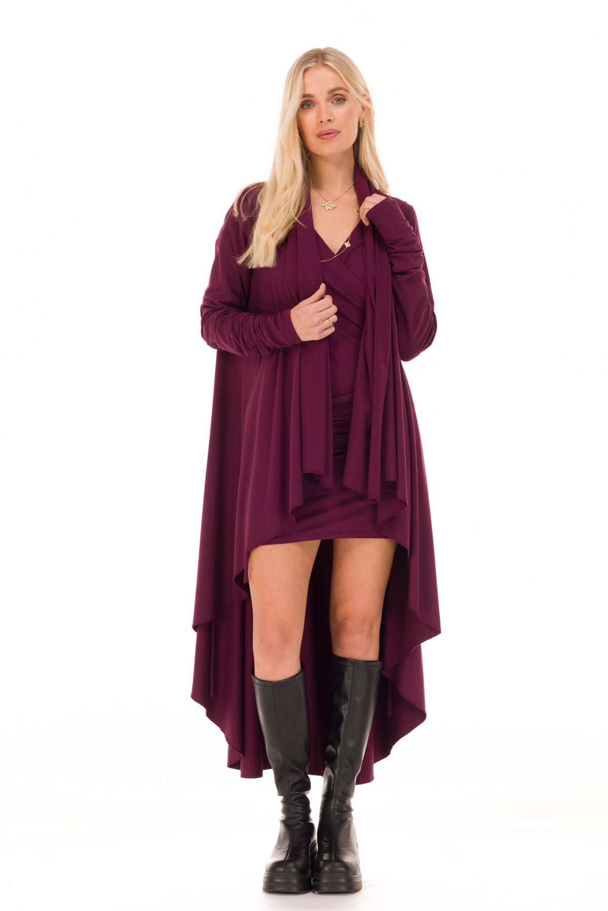 BAMBOO CROSSOVER DRESS BERRY